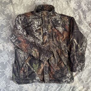 10X Mens XL Mossy Oak Camouflage Hooded Zip Up Outdoor Hunting Camo Jacket